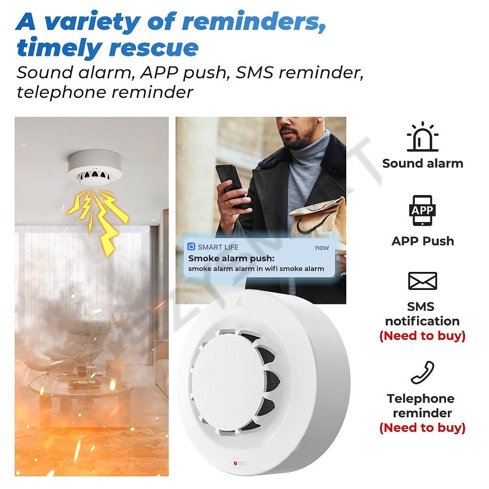 Thumbnail: EzySmart Zigbee Smart Smoke Alarm Detector With 90DB Warning