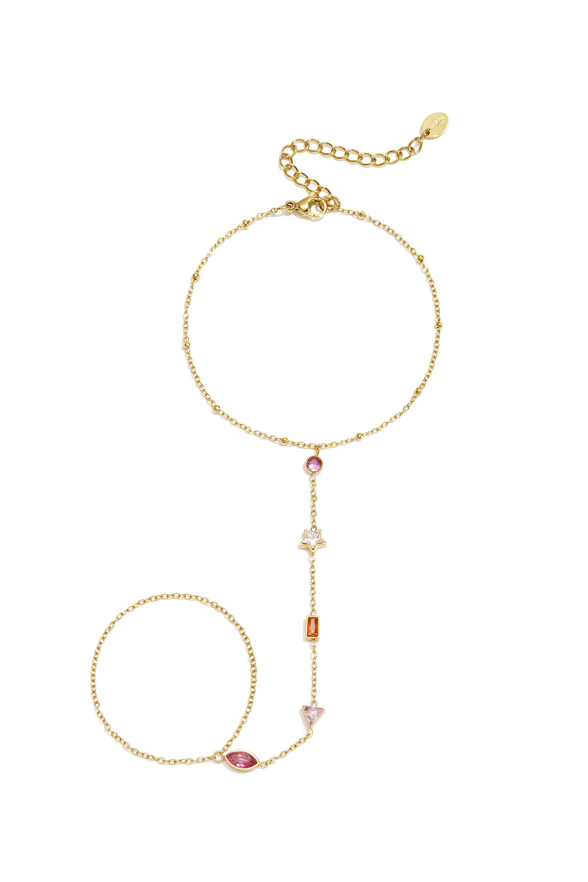 Handchain With Stones Gold Color