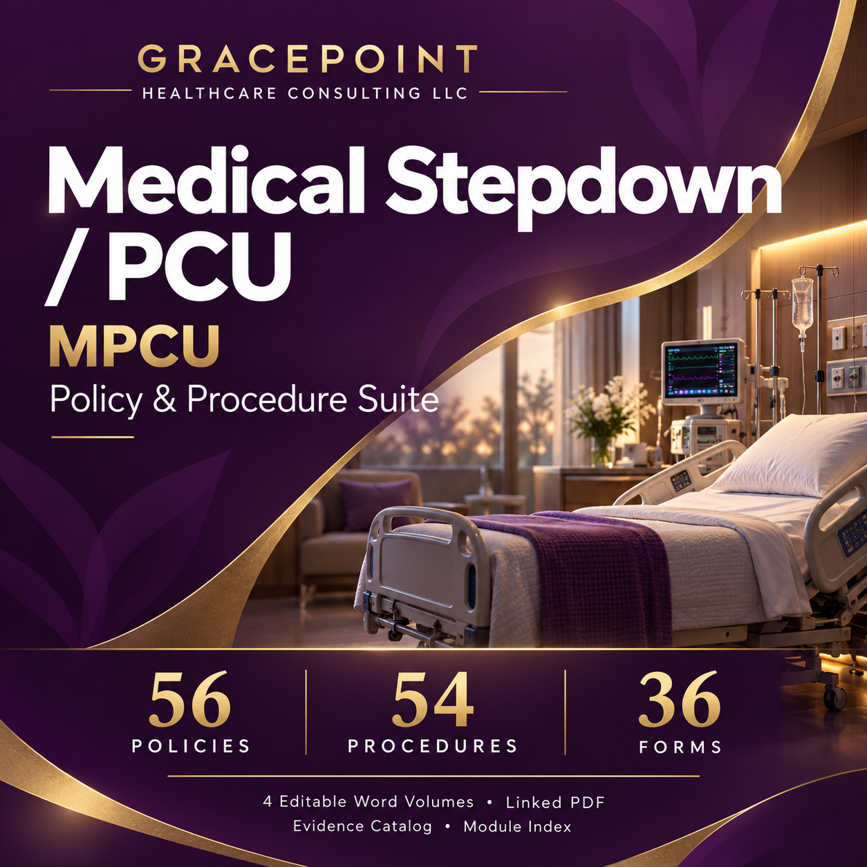 Medical Stepdown / PCU collection artwork. Individual document: GP-MPCU-FRM-032 | Individual competency and remediation plan