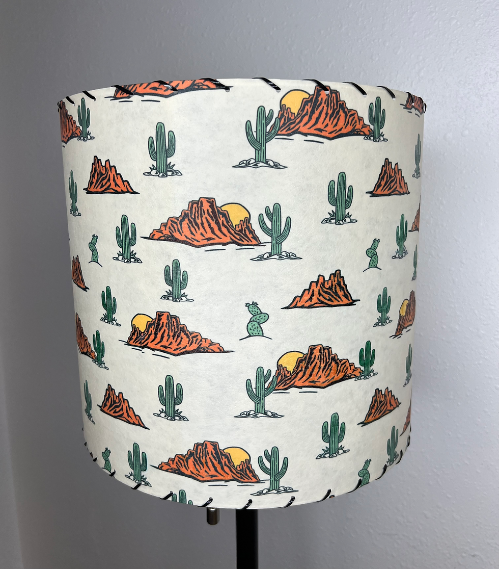 Thumbnail: Handmade Fiberglass Lamp Shade Mid Century Western Desert Cactus 13"d x 12"h