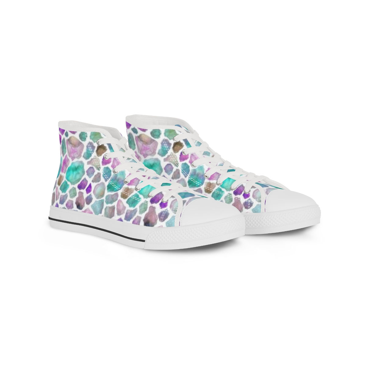 Watercolor Gems Canvas Sneakers
