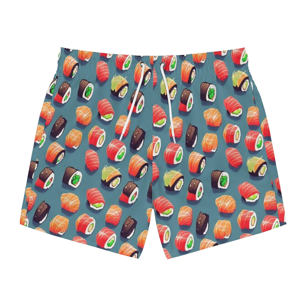 Thumbnail: Sushi Rolls Food Swim Trunks
