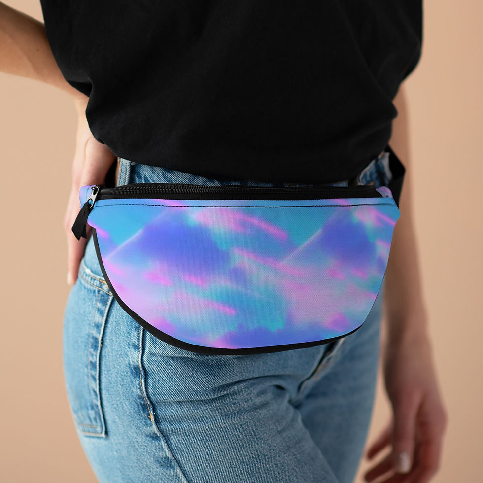 Thumbnail: 90s Retro Vaporwave Clouds and Lasers Fanny Pack