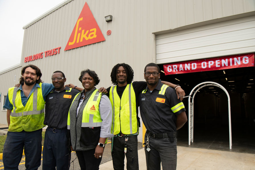 Employees attending Sika grand opening