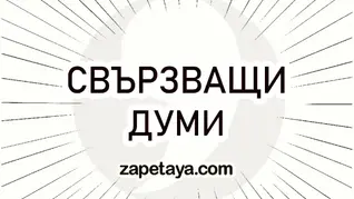 Банер с надпис „Свързващи думи“ и текст zapetaya.com