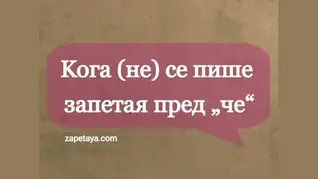 Корица за материал по българска граматика за запетая пред „че“