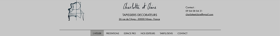 Matière&Image - création de site web pour un tapissier à nimes - accueil
