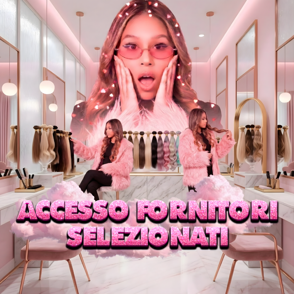 Michelle Navarro che applica extension capelli con tecnica Genius Weft nel suo salone di Milano