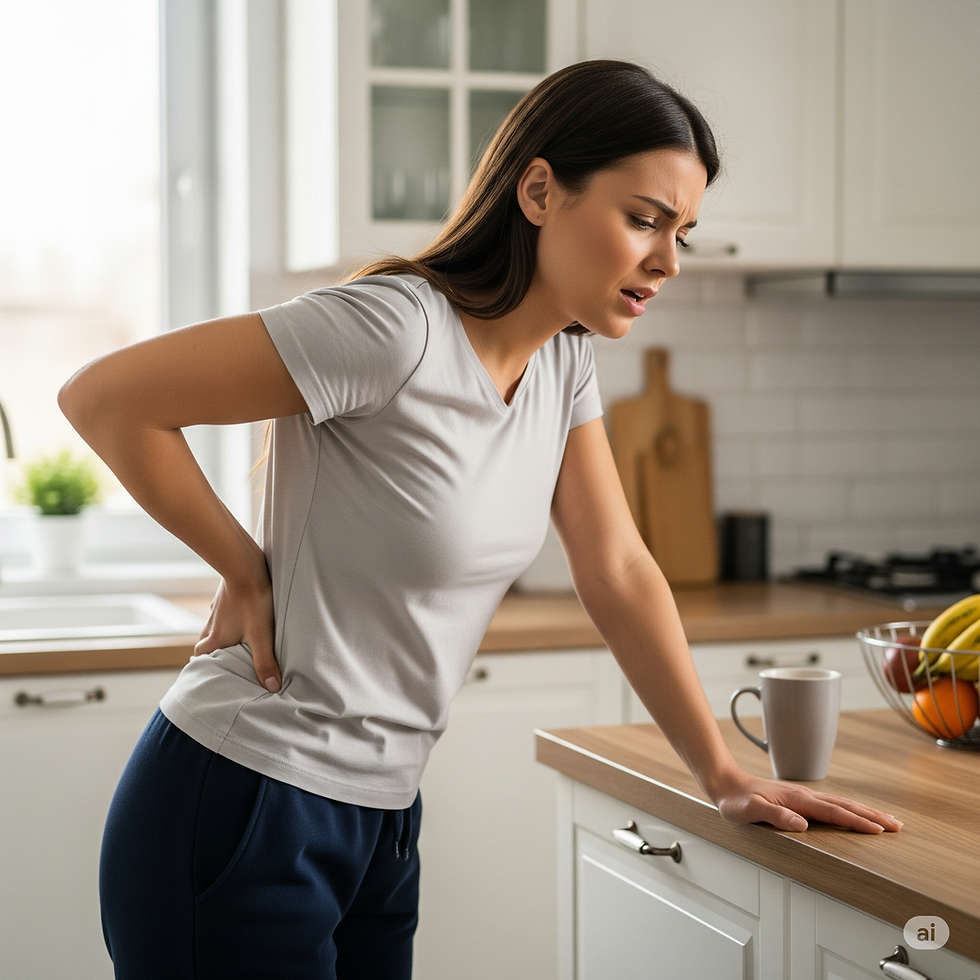 腰痛をかばう女性