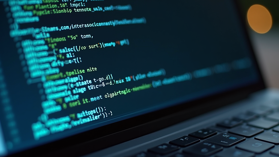 Close-up view of a laptop screen showing Python AI automation code