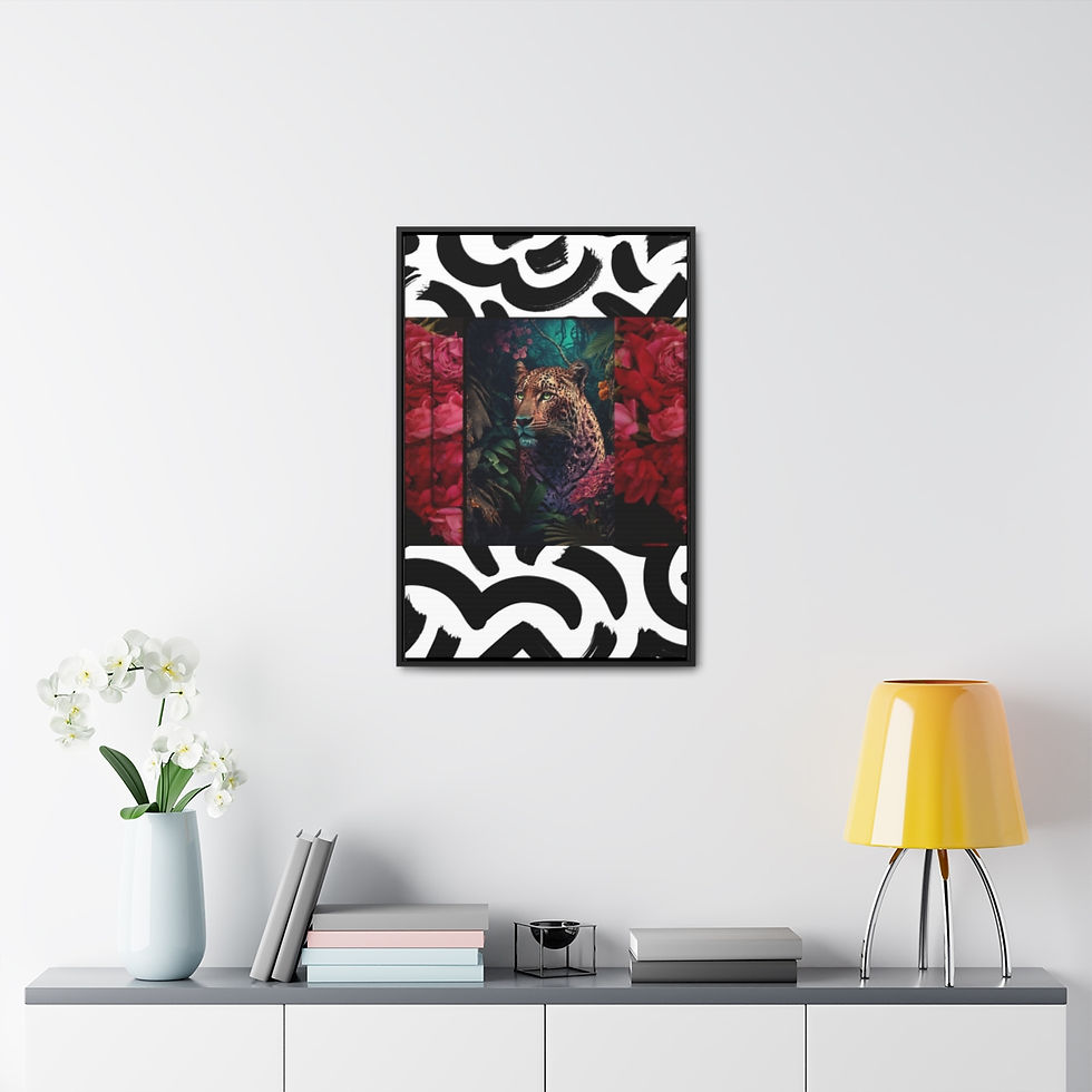Thumbnail: Mai Life Pink Roses With Abstract Gallery Canvas Wraps, Vertical Frame