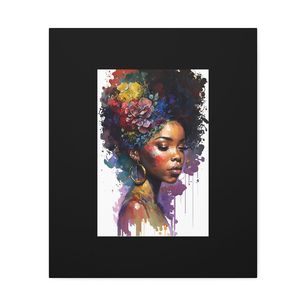 Thumbnail: Black Mother Nature Flower Crown Side View Polyester Canvas