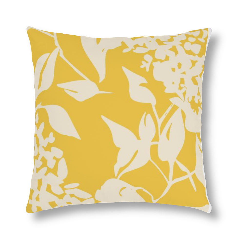 Thumbnail: Yellow background with white leaf Waterproof Pillows