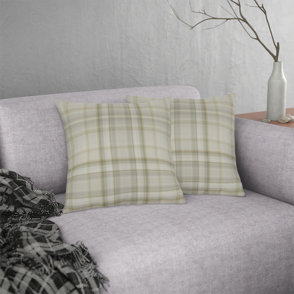 Thumbnail: Mai Life Beige and light brown plaid Waterproof Pillows