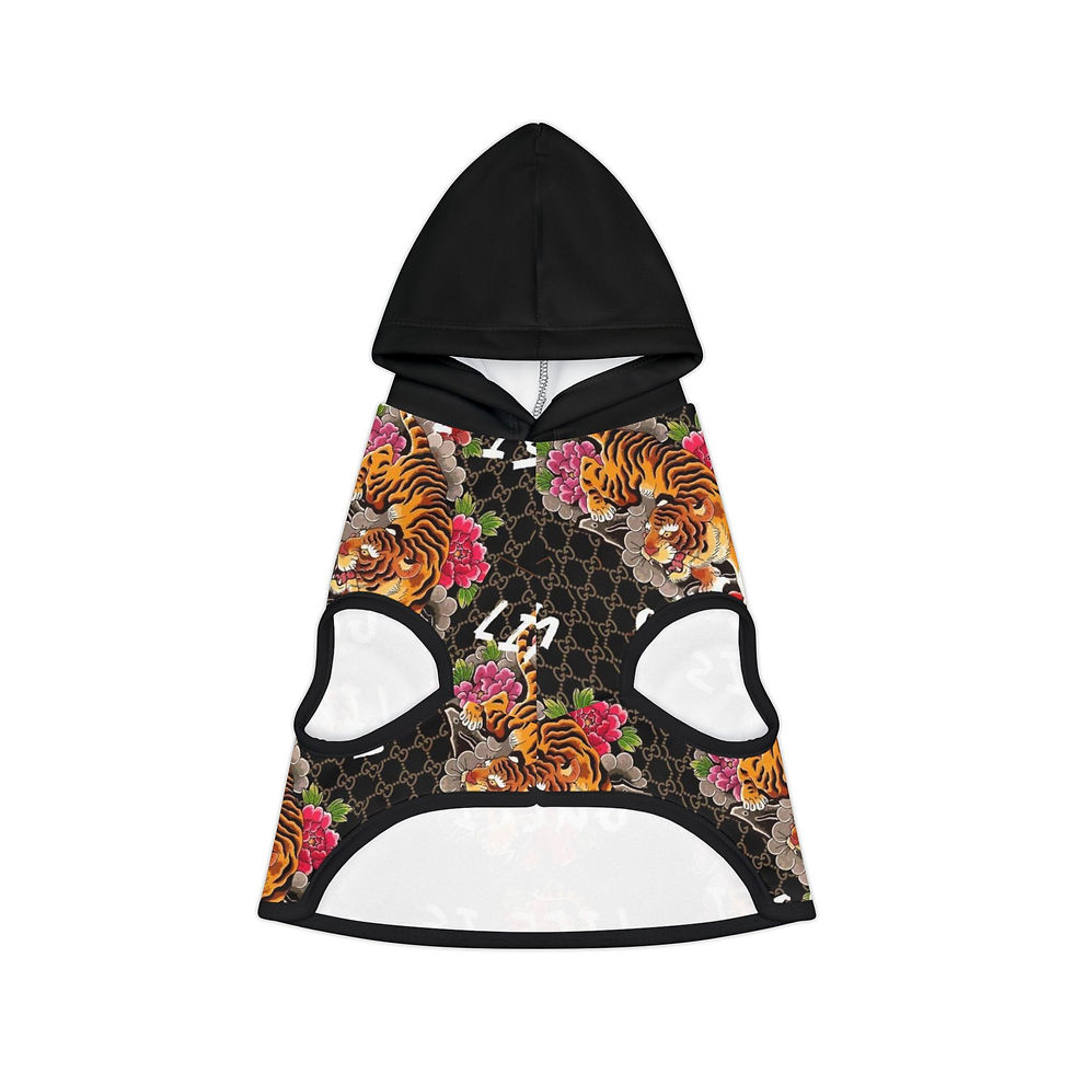 Thumbnail: Tiger Floral Pet Hoodie — "Life Is Gucci" Designer-Style Dog Hoodie