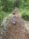 Child walking in the forest