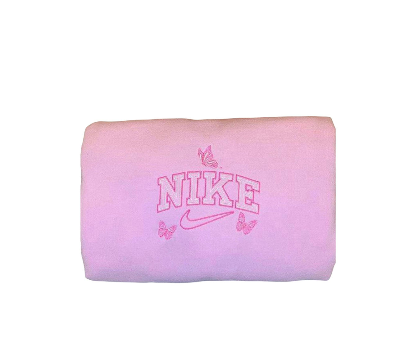 Pink Butterfly Embroidery Crewneck