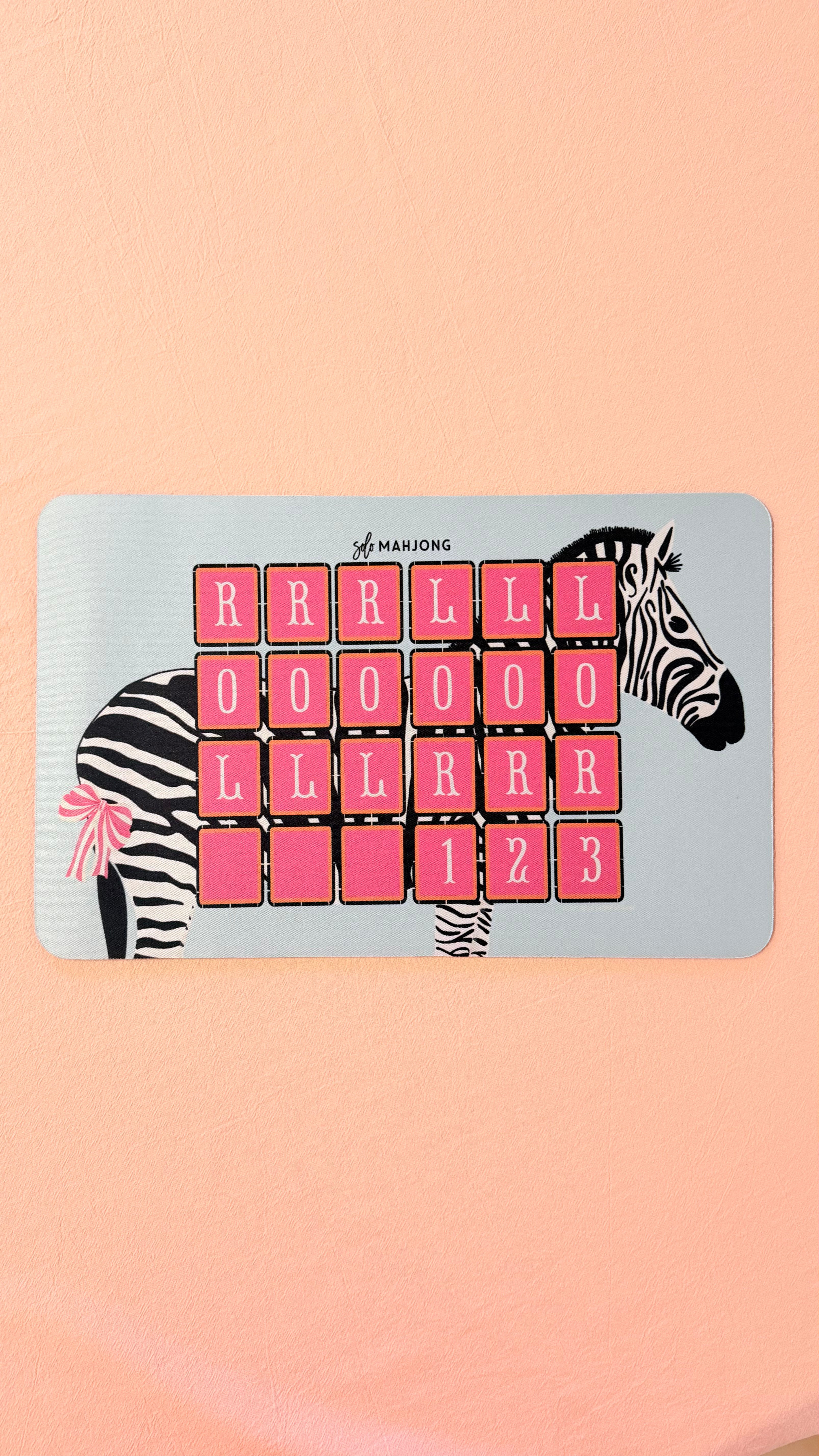Mahjong Solo Practice Mat - Zebra