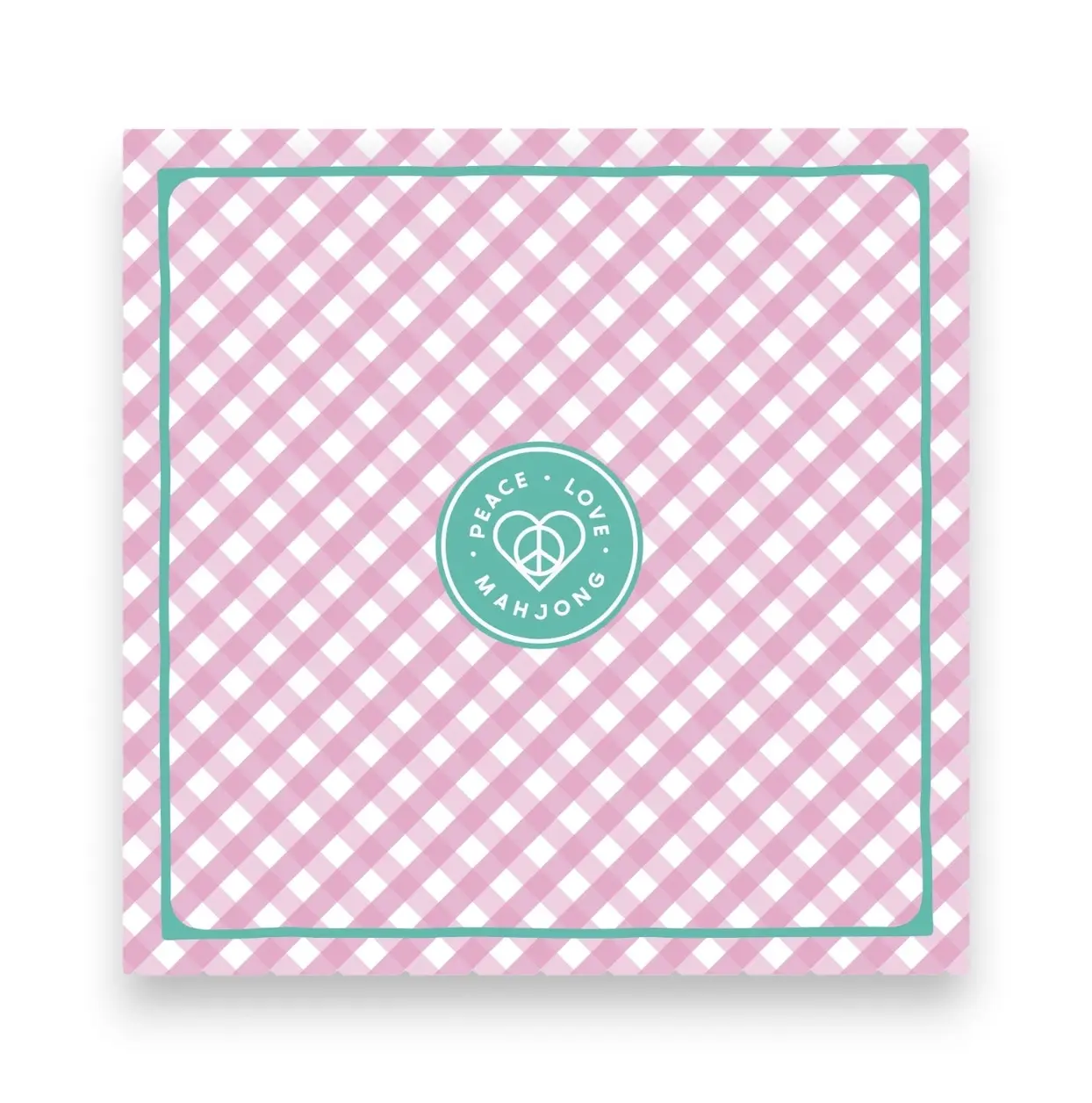 PLM Mahjong Mat - Pink Gingham