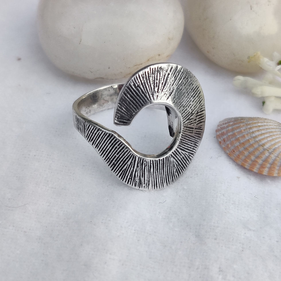 Thumbnail: Plain oxidised strips ring