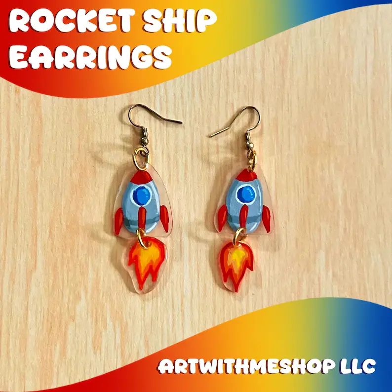 Rocket Ship Earrings