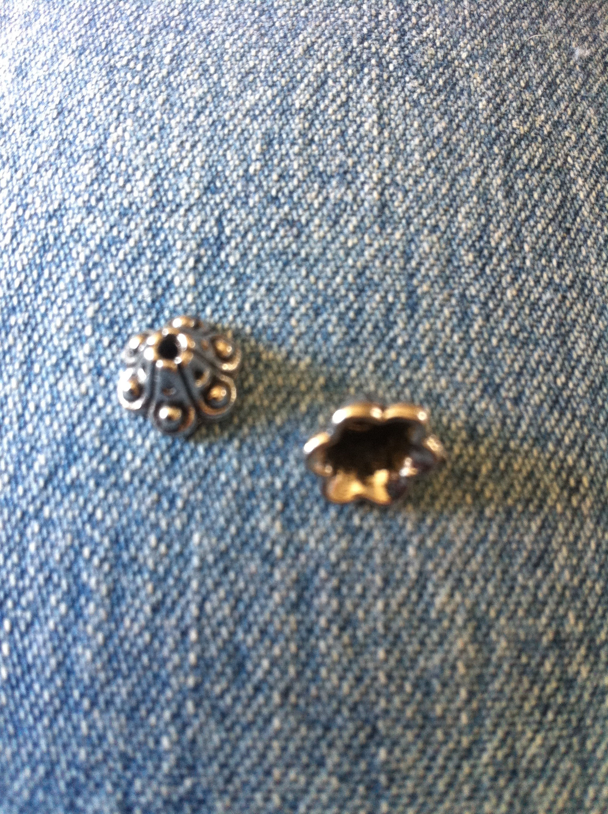 Antique silver small solid cones, end or bead caps
