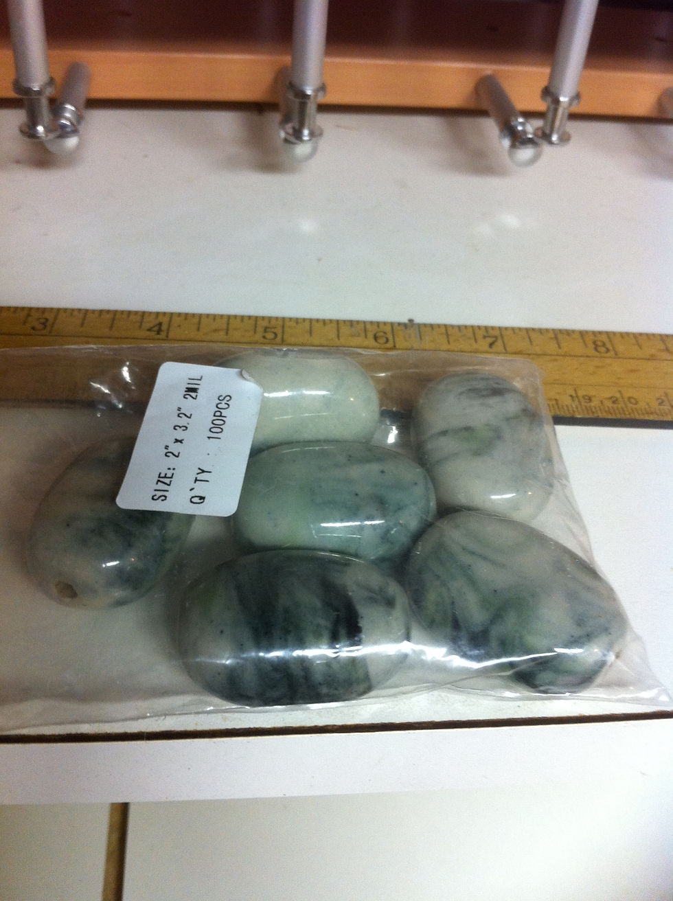 Thumbnail: Large Oval ceramic beads package of six