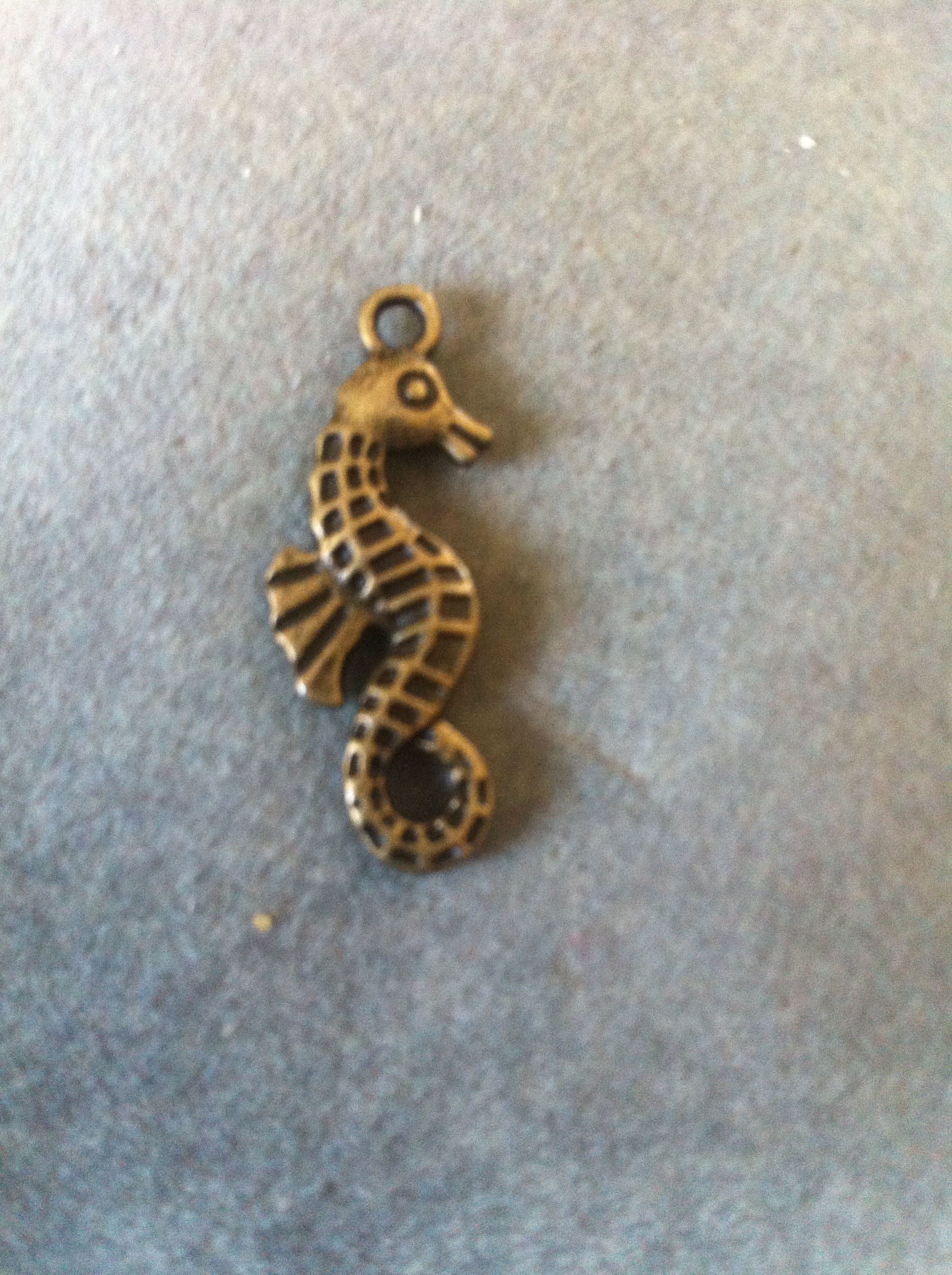 Charms: Bronze seahorse charms # 169