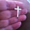 Thumbnail: Charms: Small Silver curved cross #199A