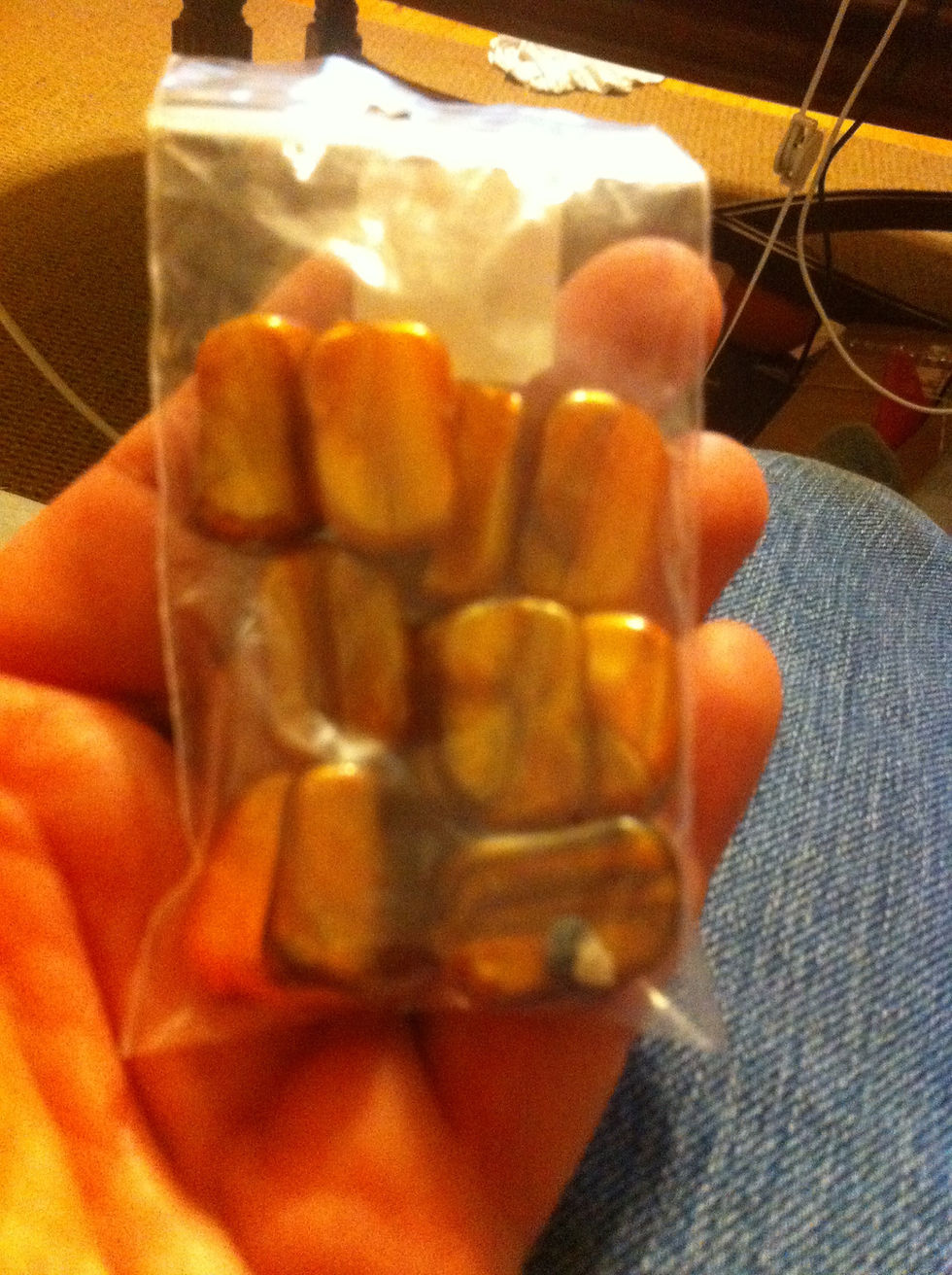 Thumbnail: Acrylic lozenge beads in orange sienna Lot