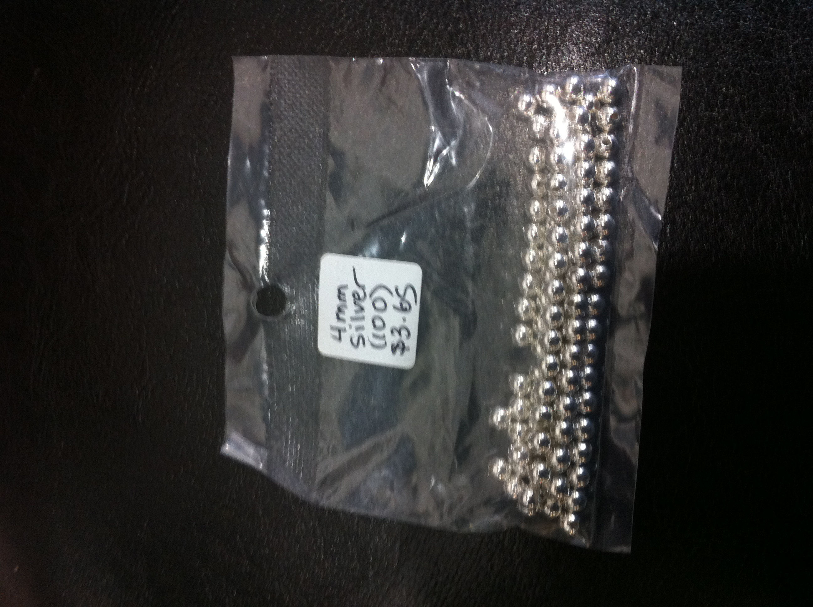 metal spacer beads 4mm silver colour