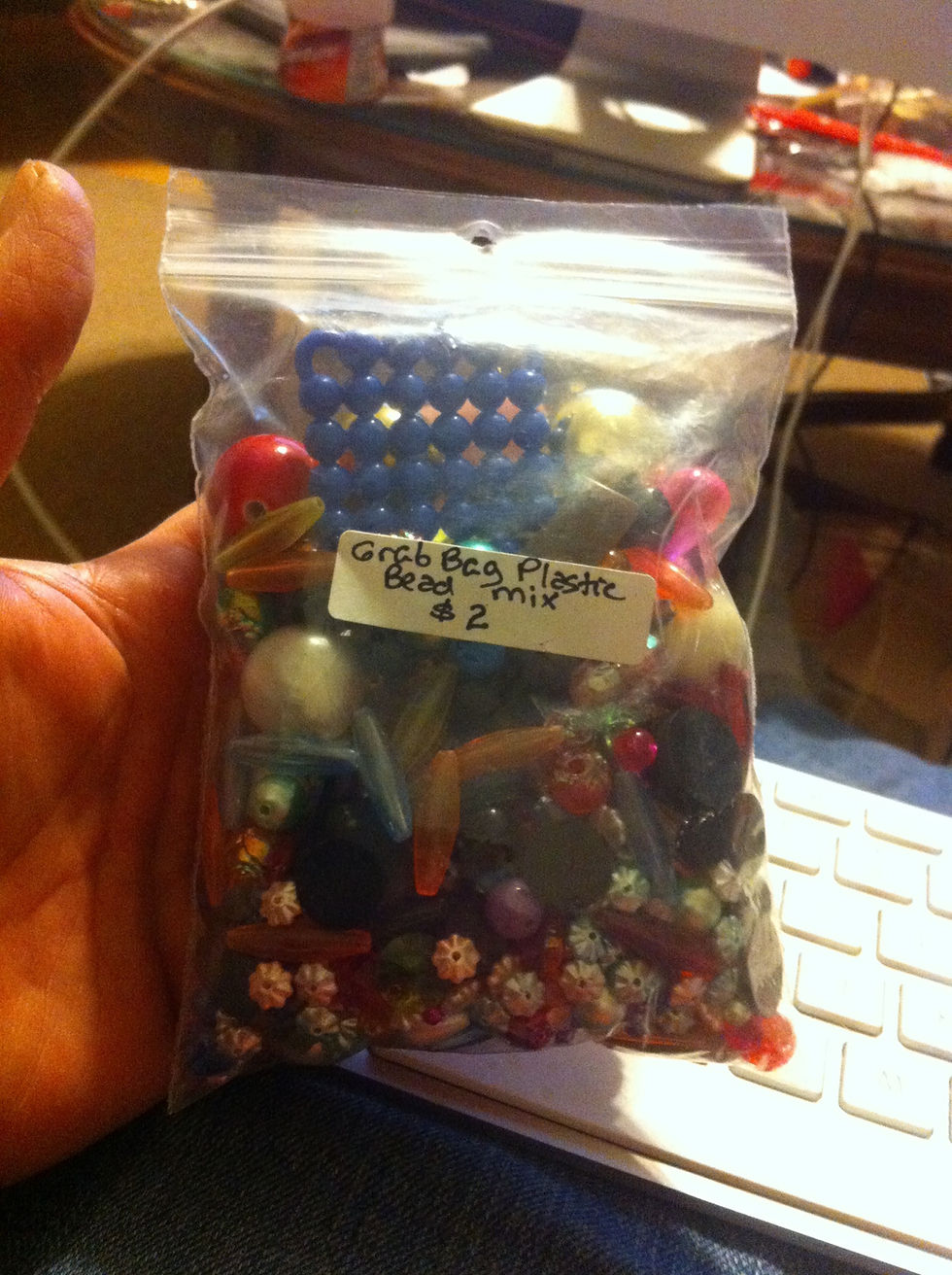 Thumbnail: Mixed large bags of plastic beads