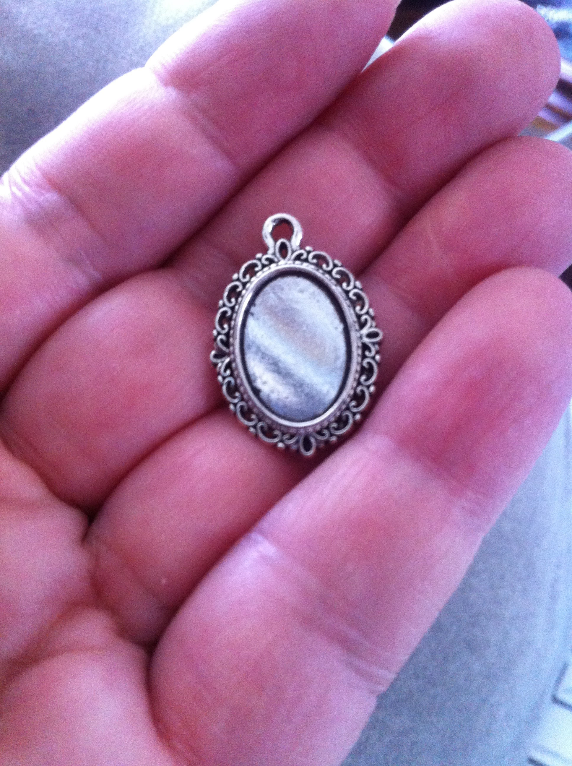 Small Cabochone frame, Bezel, Silver