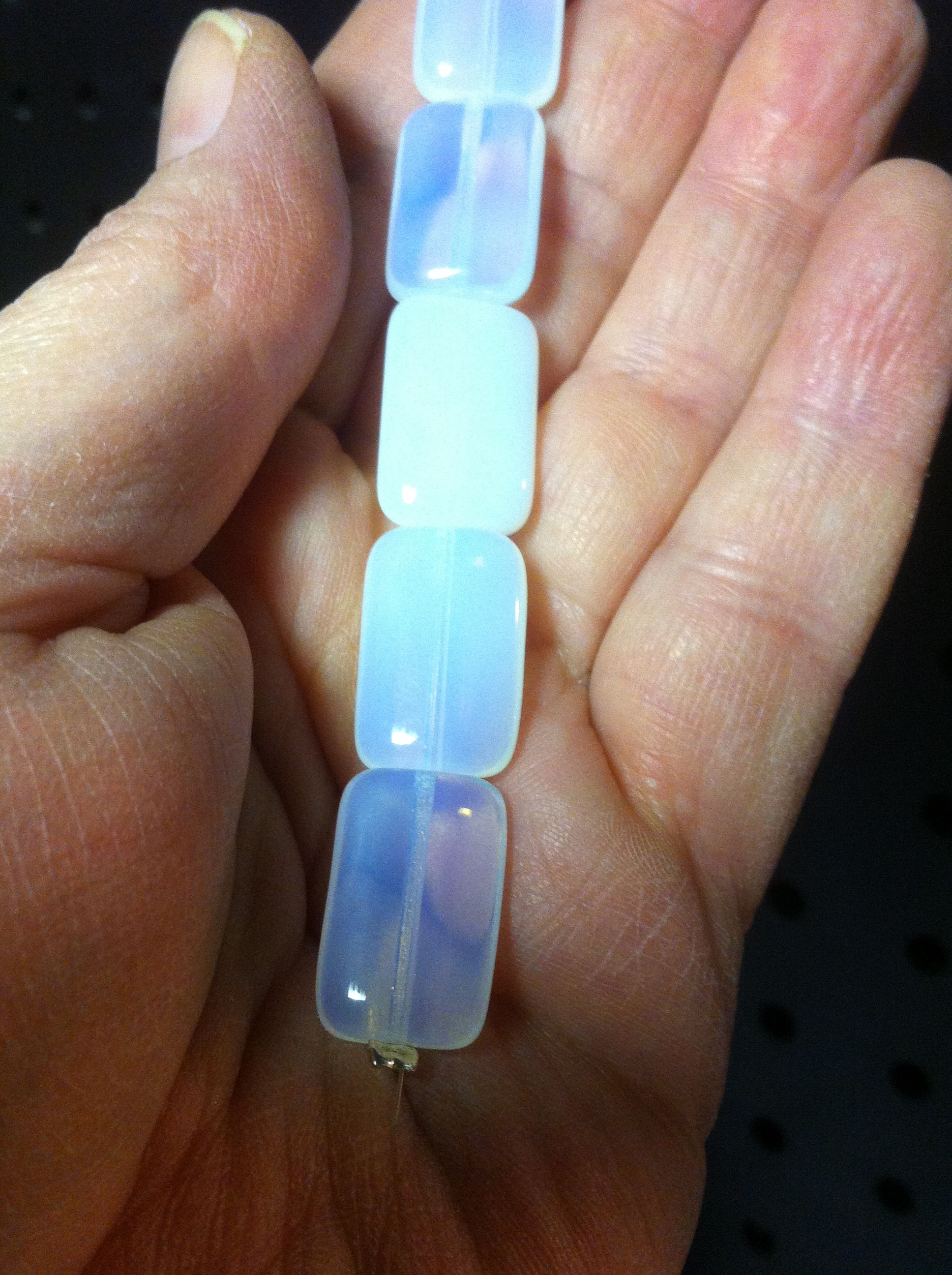 Small glass rectangle bead strand