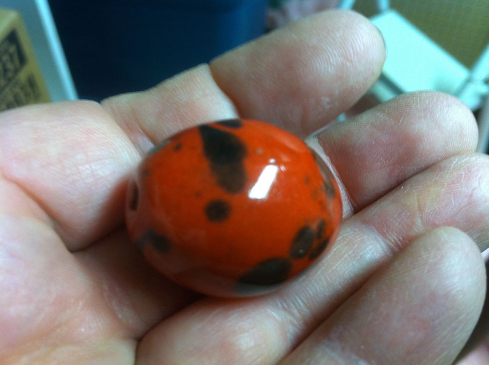 Thumbnail: Large egg-shaped ceramic focal bead
