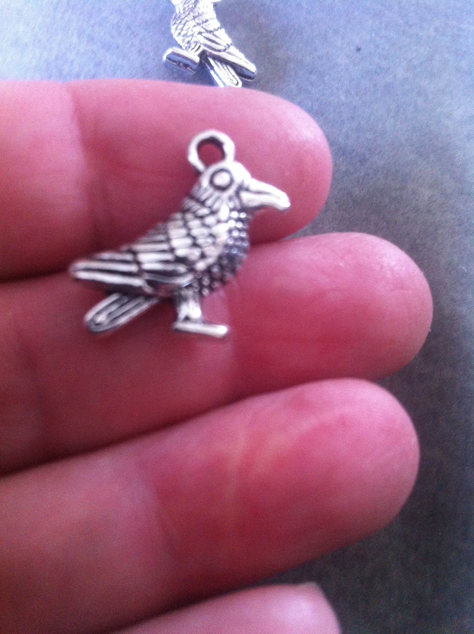 Charms: Silver Crow charms #352