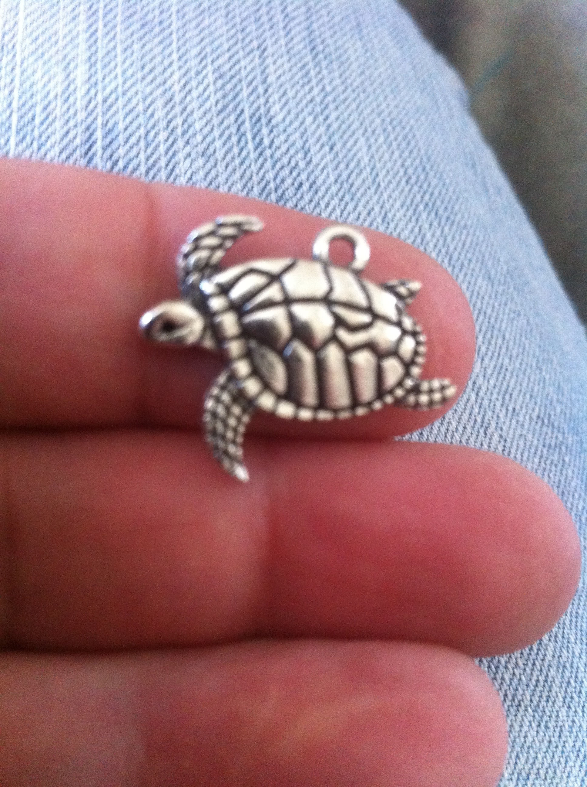 Charms; Silver Sea turtle charms Large #64