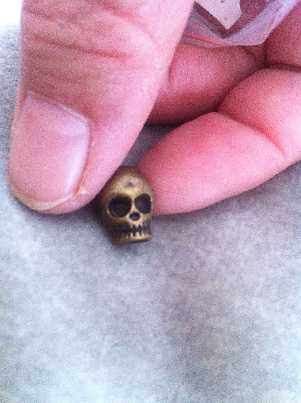Thumbnail: copy of Charms:Bronze Skull Charm Beads #311B