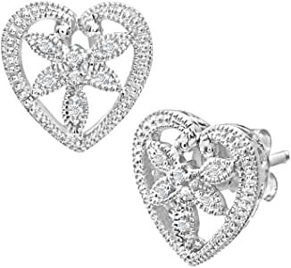 Diamond Floral Earrings