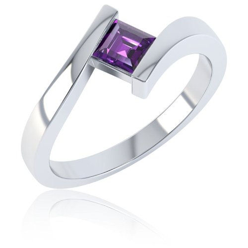 Amethyst Crossover Ring