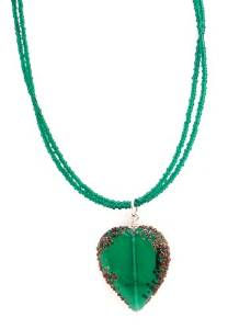 Green Bohemian Glass Heart