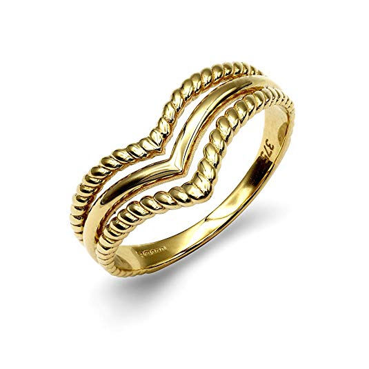 Twisted Edge Wishbone Ring