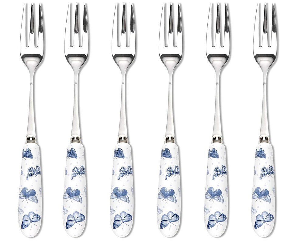 Botanic Blue Pastry Forks
