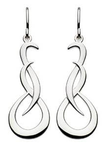 Silver Curve Drop Earrings
