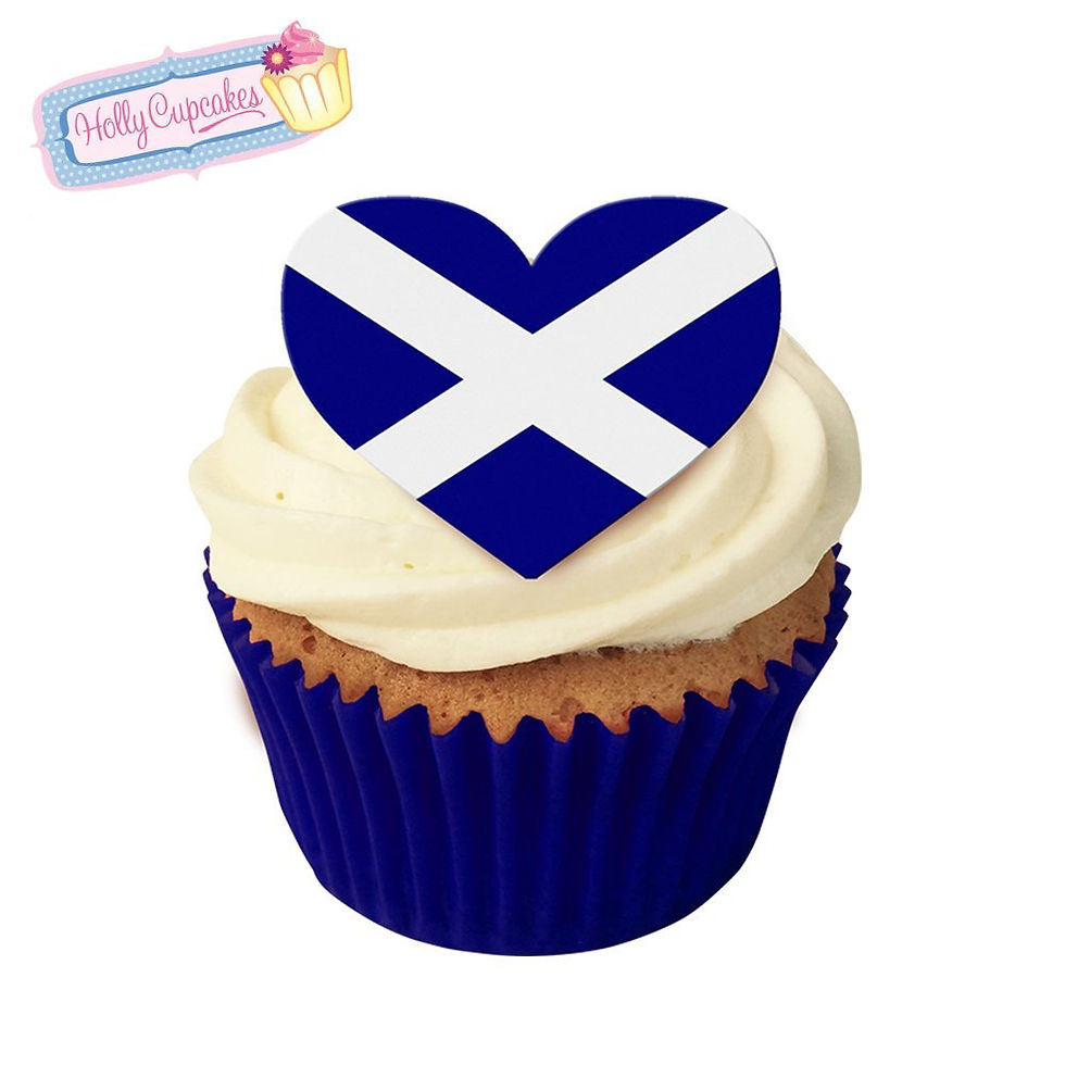 Scottish Flag Heart Toppers