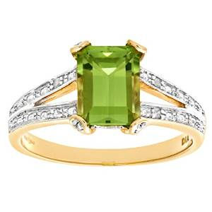 Diamond Set Peridot Ring