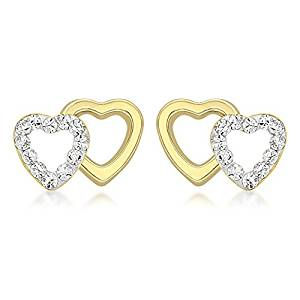 Double Heart Stud Earrings