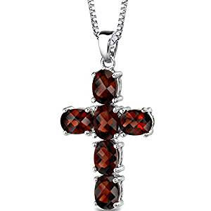 Garnet Cross Pendant
