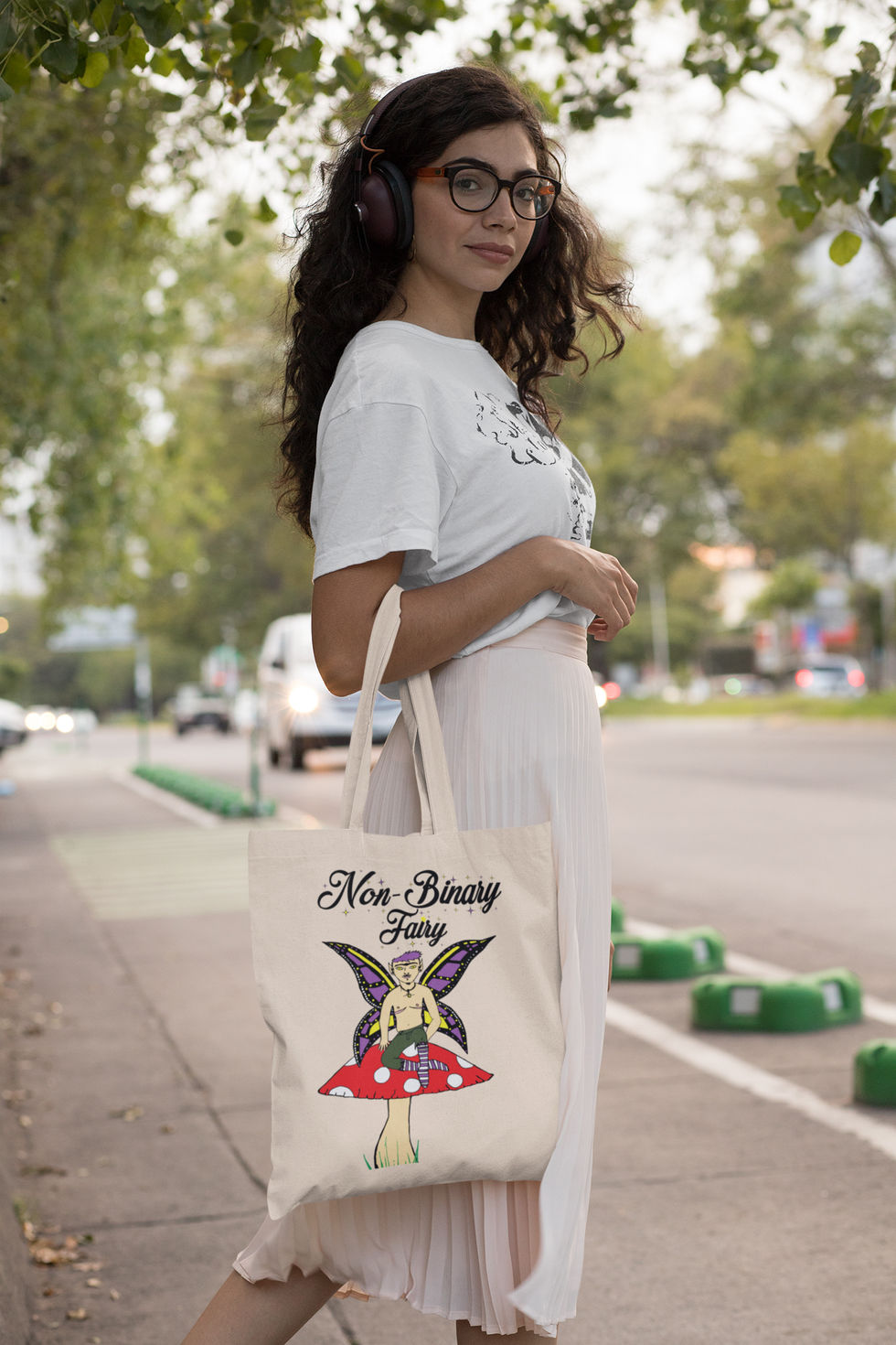 non binary fairy tote bag