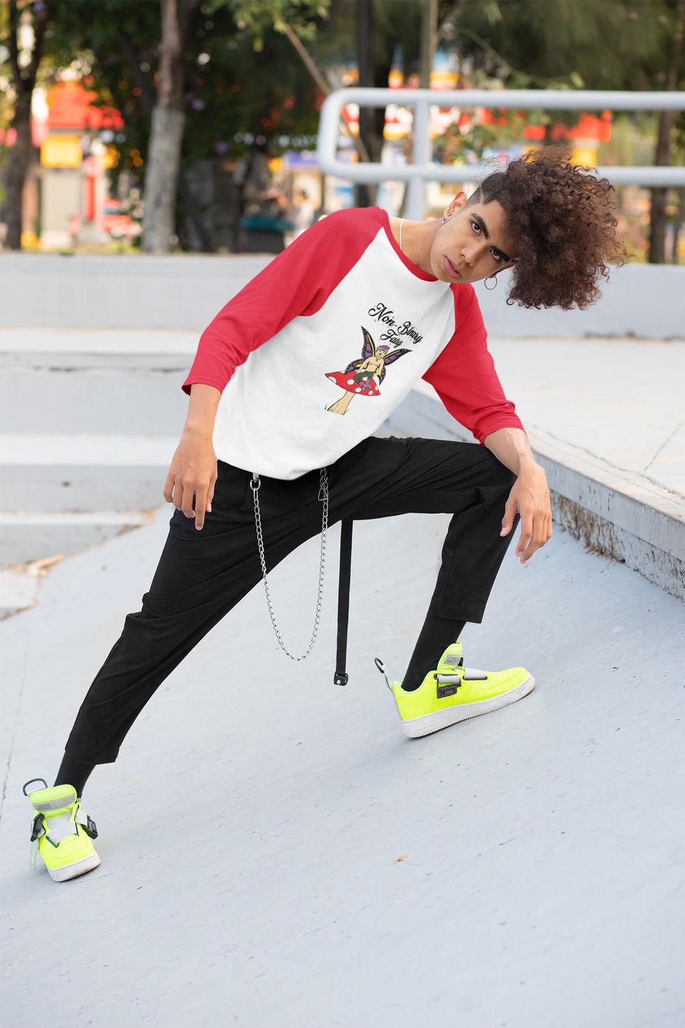 non binary fairy baseball tee
